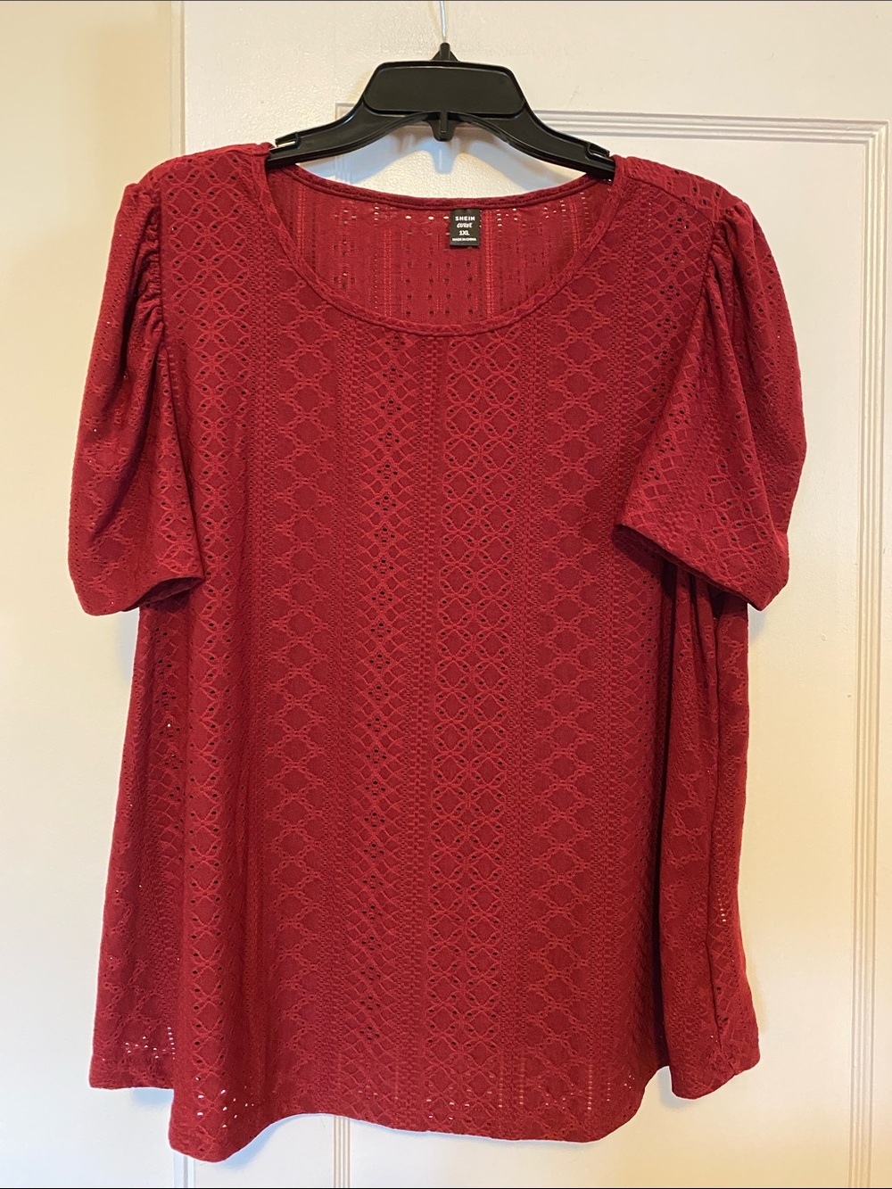 🎀 5/$20 🎀 SHEIN Curve 1XL red/burgundy knit top NWOT